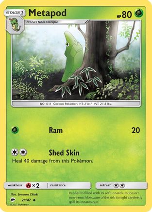 Metapod (2/147) - SM Burning Shadows - Uncommon