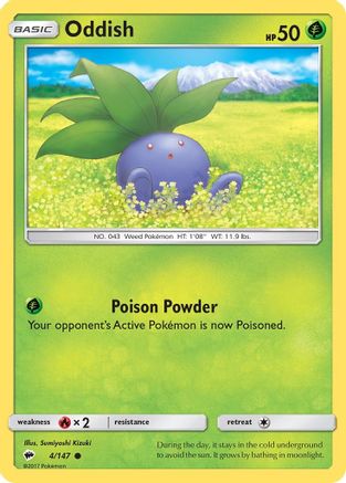 Oddish (4/147) - SM Burning Shadows Reverse Holofoil - Common