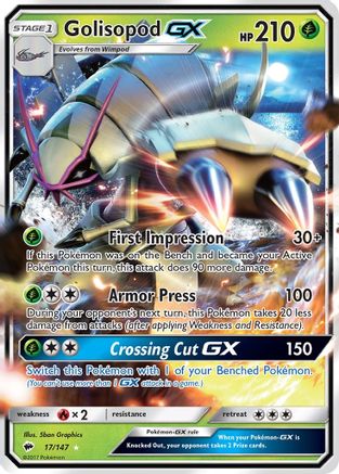 Golisopod GX (17/147) - SM Burning Shadows Holofoil - Ultra Rare