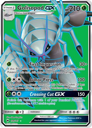 Golisopod GX (Full Art) 129/147 - SM Burning Shadows Holofoil - Ultra Rare