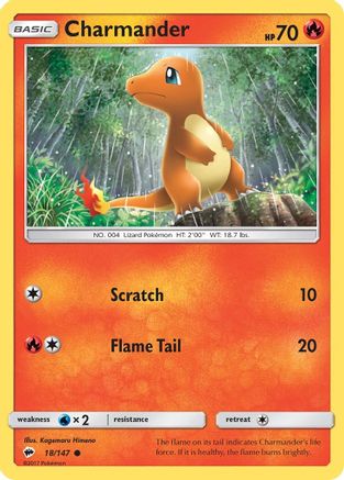 Charmander (18/147) - SM Burning Shadows Reverse Holofoil - Common