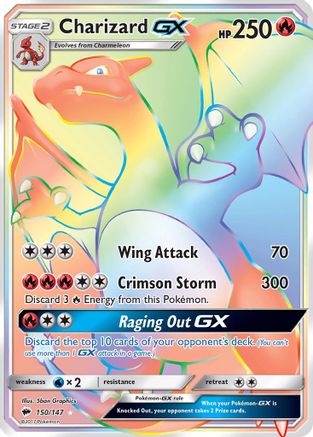 Charizard GX (Secret) (150/147) - SM Burning Shadows Holofoil - Secret Rare