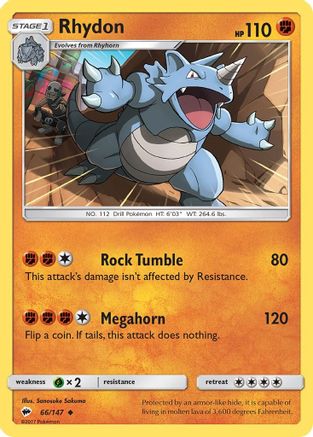 Rhydon (66/147) - SM Burning Shadows - Uncommon