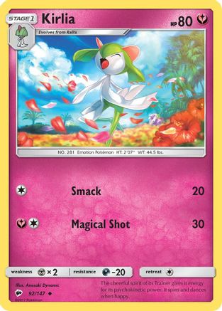 Kirlia (92/147) - SM Burning Shadows Reverse Holofoil - Uncommon
