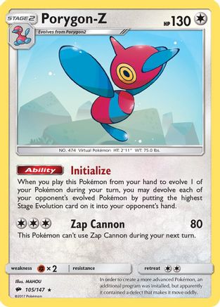 Porygon-Z (105/147) - SM Burning Shadows Holofoil - Holo Rare
