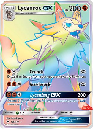 Lycanroc GX (Secret) (155/147) - SM Burning Shadows Holofoil - Secret Rare