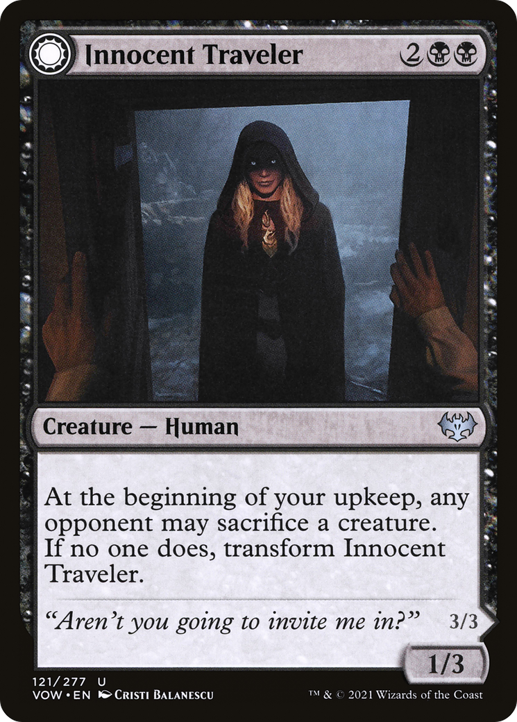 Innocent Traveler // Malicious Invader (VOW-121) - Innistrad: Crimson Vow: (Double Faced Transform) Foil