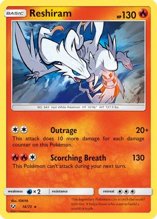 Reshiram (14/73) - Shining Legends Reverse Holofoil - Holo Rare