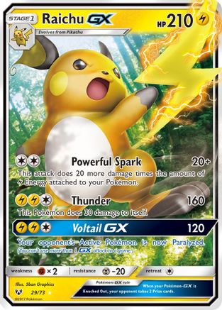 Raichu GX (29/73) - Shining Legends Holofoil - Ultra Rare