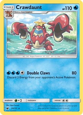 Crawdaunt (25/111) - SM Crimson Invasion Reverse Holofoil - Rare