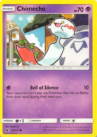 Chimecho (43/111) - SM Crimson Invasion Reverse Holofoil - Common