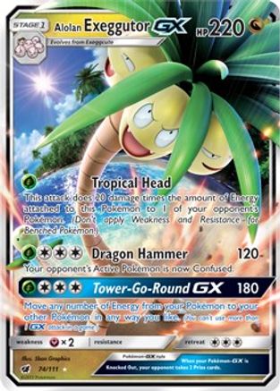 Alolan Exeggutor GX (74/111) - SM Crimson Invasion Holofoil - Ultra Rare