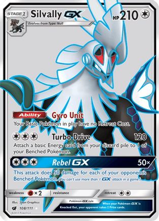 Silvally GX (Full Art) (108/111) - SM Crimson Invasion Holofoil - Ultra Rare
