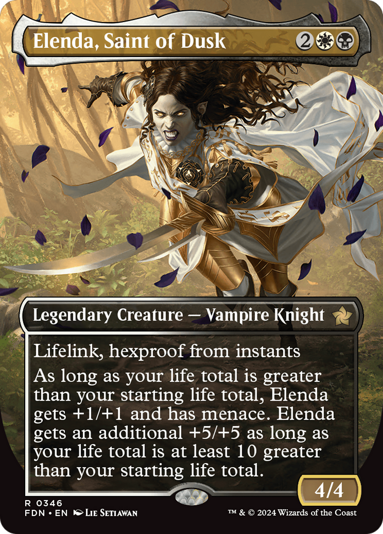 Elenda, Saint of Dusk (Borderless) (FDN-346) - Foundations (Borderless) Foil