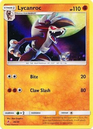 Lycanroc (#Holofoil) (30) - SM Trainer Kit Lycanroc & Alolan Raichu Holofoil - Uncommon