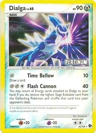 Dialga 016/106 - Burger King Promos Reverse Holofoil - Promo