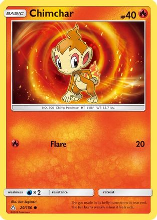 Chimchar (20/156) - SM Ultra Prism Reverse Holofoil - Common