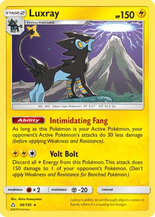 Luxray (48/156) - SM Ultra Prism Reverse Holofoil - Holo Rare