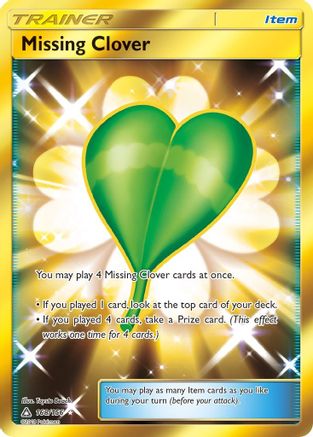 Missing Clover (Secret Rare) (168/156) - SM Ultra Prism Holofoil - Secret Rare