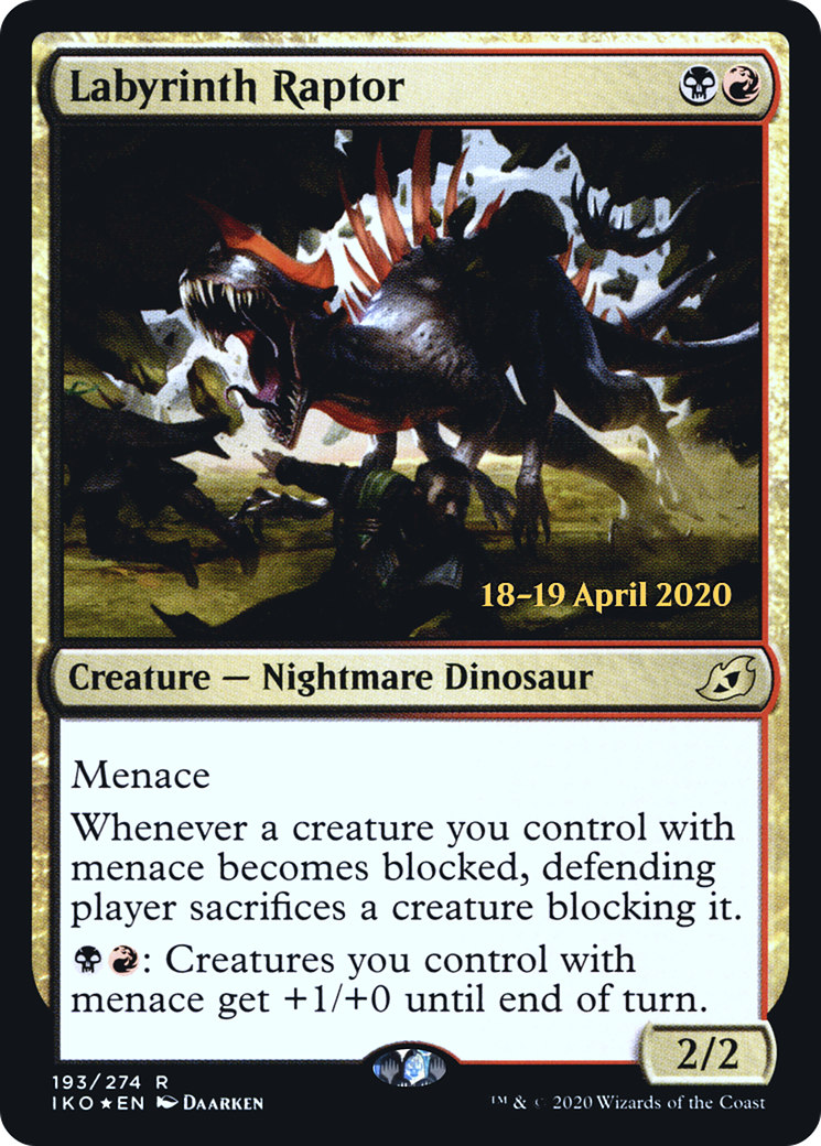 Labyrinth Raptor (PRE-193S) - Ikoria: Lair of Behemoths Promos (Prerelease) Foil