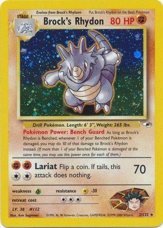 Brock's Rhydon 002/132 - Gym Heroes Unlimited Holofoil - Holo Rare