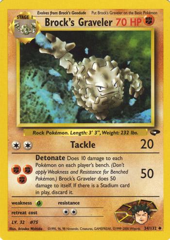 Brock's Graveler 034/132 - Gym Challenge Unlimited - Uncommon
