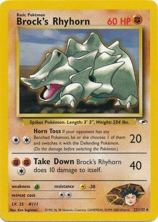Brock's Rhyhorn 022/132 - Gym Heroes Unlimited - Rare