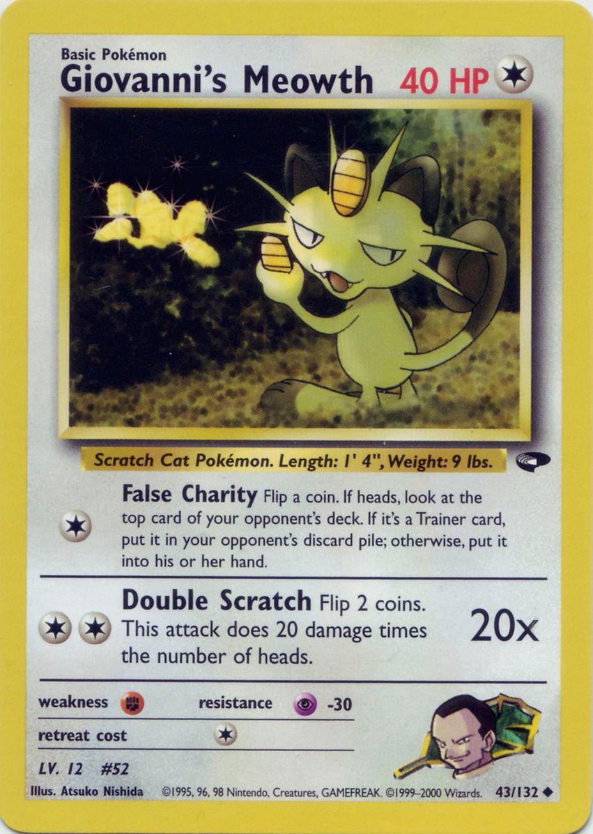 Giovanni's Meowth (43/132) - Gym Challenge Unlimited - Uncommon