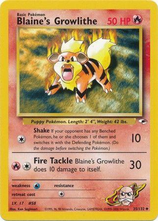 Blaine's Growlithe 035/132 - Gym Heroes Unlimited - Uncommon