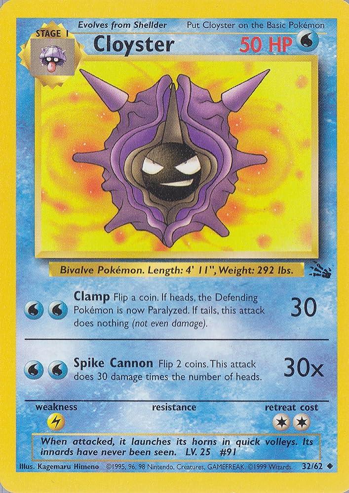 Cloyster 032/062 - Fossil Unlimited - Uncommon