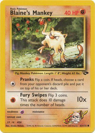 Blaine's Mankey 063/132 - Gym Challenge Unlimited - Common