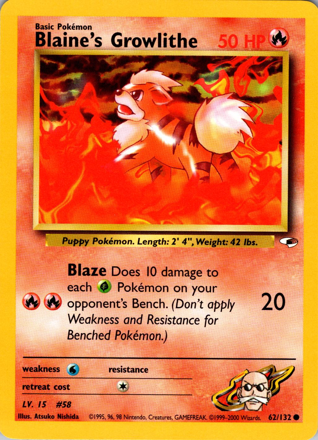 Blaine's Growlithe 062/132 - Gym Heroes Unlimited - Common