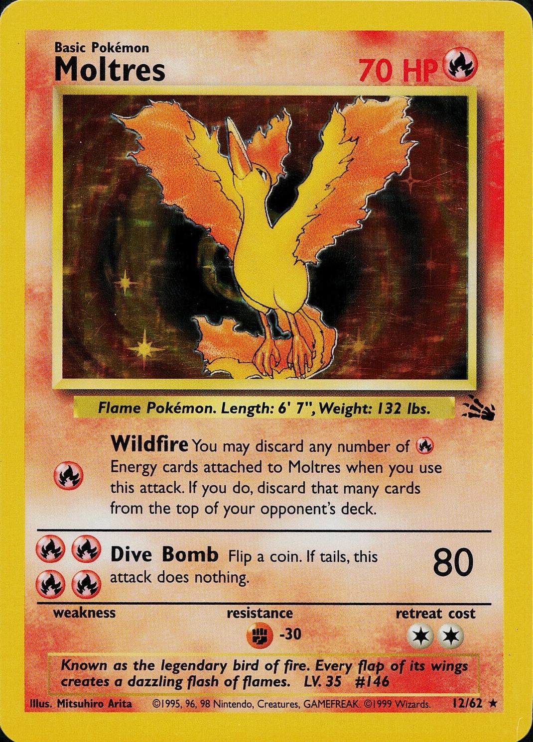 Moltres 012/062 - Fossil Unlimited Holofoil - Holo Rare