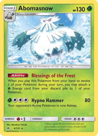 Abomasnow (4/131) - SM Forbidden Light Reverse Holofoil - Rare