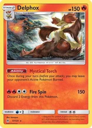 Delphox (17/131) - SM Forbidden Light Reverse Holofoil - Holo Rare