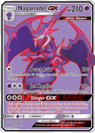 Naganadel GX (Full Art) (121/131) - SM Forbidden Light Holofoil - Ultra Rare