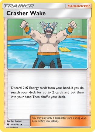 Crasher Wake (104/131) - SM Forbidden Light Reverse Holofoil - Uncommon