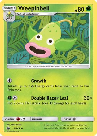 Weepinbell (2/168) - SM Celestial Storm Reverse Holofoil - Uncommon