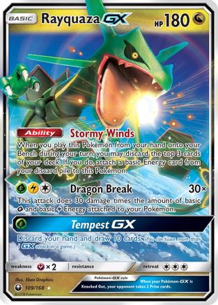 Rayquaza GX (109/168) - SM Celestial Storm Holofoil - Ultra Rare