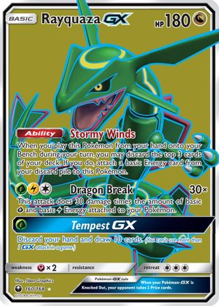 Rayquaza GX (Full Art) (160/168) - SM Celestial Storm Holofoil - Ultra Rare