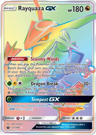Rayquaza GX (Secret) (177/168) - SM Celestial Storm Holofoil - Secret Rare