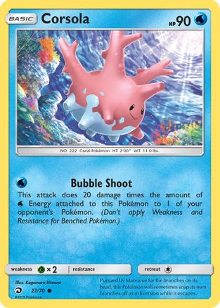 Corsola (27/70) - Dragon Majesty Reverse Holofoil - Common