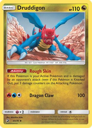 Druddigon 045/70 - Dragon Majesty Reverse Holofoil - Uncommon