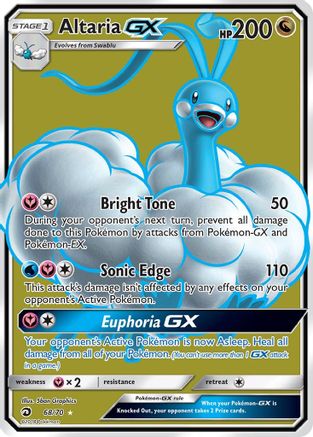 Altaria GX (Full Art) (68/70) - Dragon Majesty Holofoil - Ultra Rare