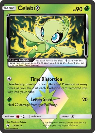 Celebi Prism Star (19/214) - SM Lost Thunder Holofoil - Prism Rare