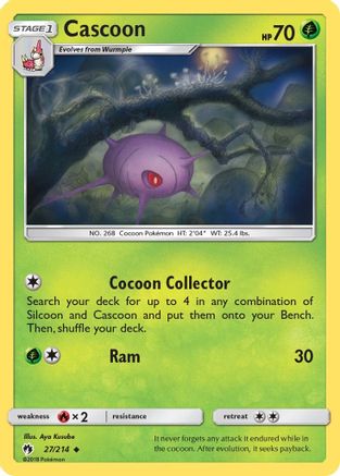 Cascoon (27/214) - SM Lost Thunder Reverse Holofoil - Uncommon