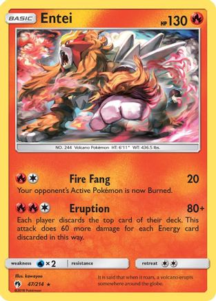 Entei 047 - SM Lost Thunder Reverse Holofoil - Rare