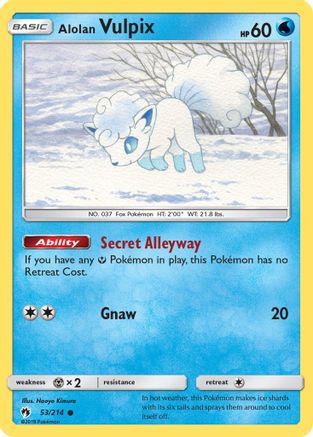 Alolan Vulpix (53/214) - SM Lost Thunder Reverse Holofoil - Common