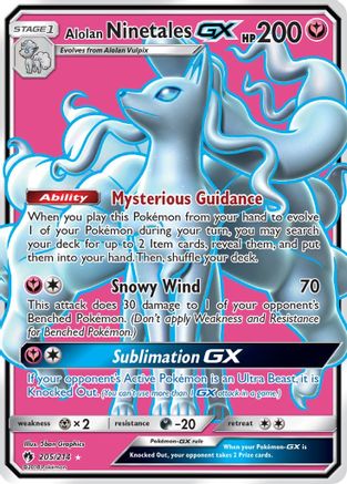Alolan Ninetales GX (Full Art) (205/214) - SM Lost Thunder Holofoil - Ultra Rare