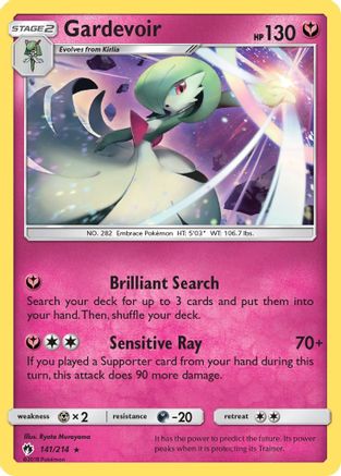 Gardevoir 141/214 - SM Lost Thunder Reverse Holofoil - Holo Rare